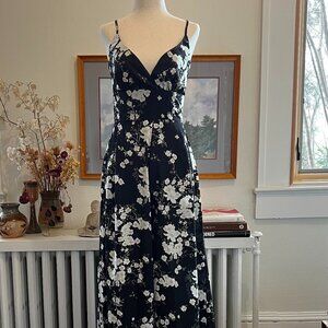re:named Black Floral Maxi Jumpber | Spaghetti Strap | Size S